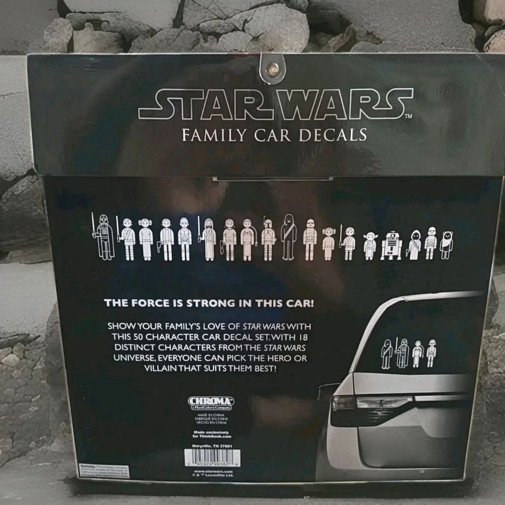 Star Wars Family Car Decals - Silver and Black